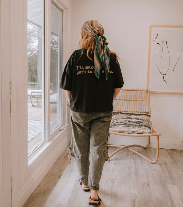 The Weekender Boxy Tee - Bear - Make my own path in the woods