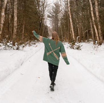 Dockside Knit Cardi -  Hunter Green with Sand Paddles