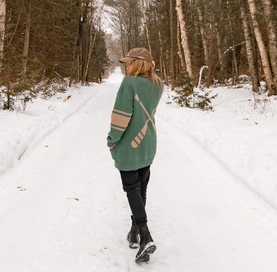 Dockside Knit Cardi -  Hunter Green with Sand Paddles