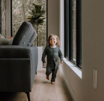 Baby / Kids 2-way zip Bamboo Romper -Charcoal with black zipper -Paddle your own canoe