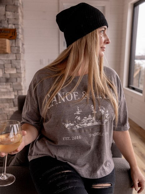 Heritage Collection - The Weekender Boxy Tee - Heathered Grey