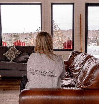 Adult Raglan Shoulder Crew - Into The Woods Crew - Heathered Grey