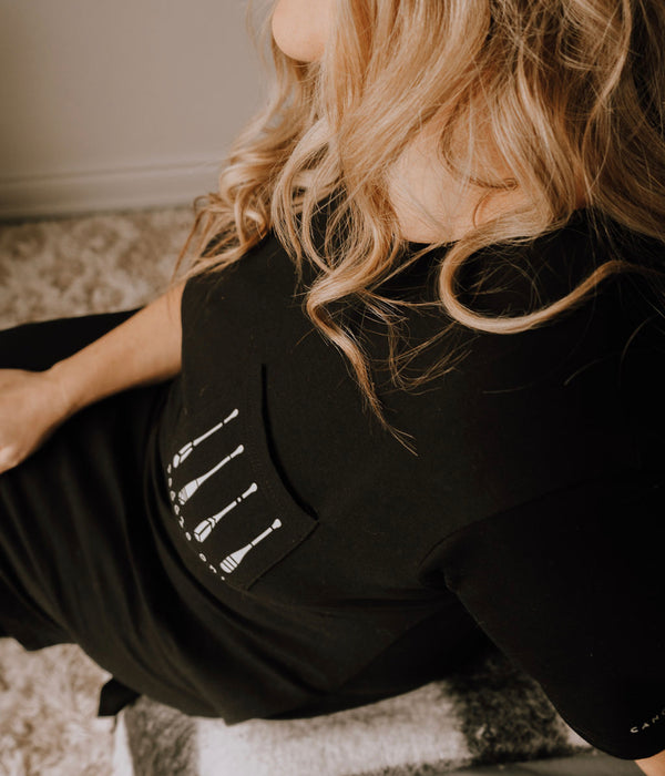 Camp Tee Dress - Black - She paddled her own canoe