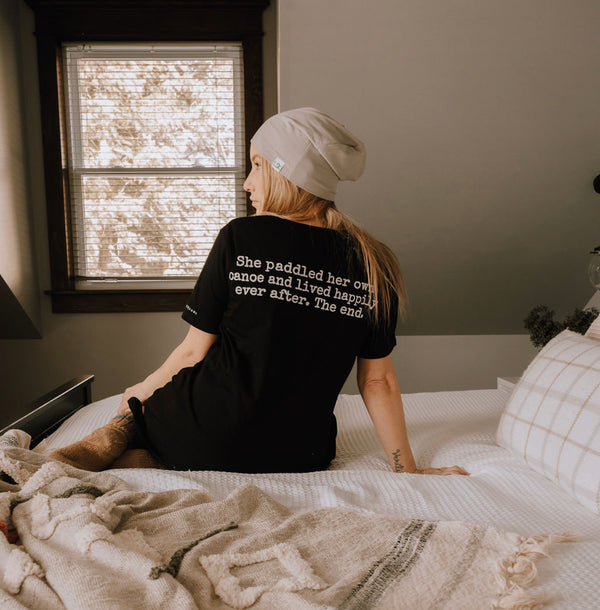 Camp Tee Dress - Black - She paddled her own canoe