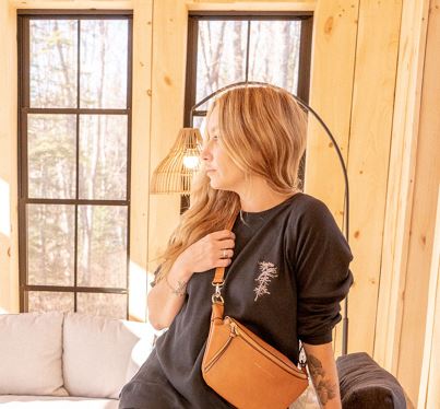 Women's Drop Shoulder Waffle Long Sleeve - Black