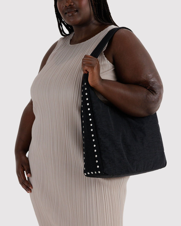 Nylon Shoulder Bag Studs - Black