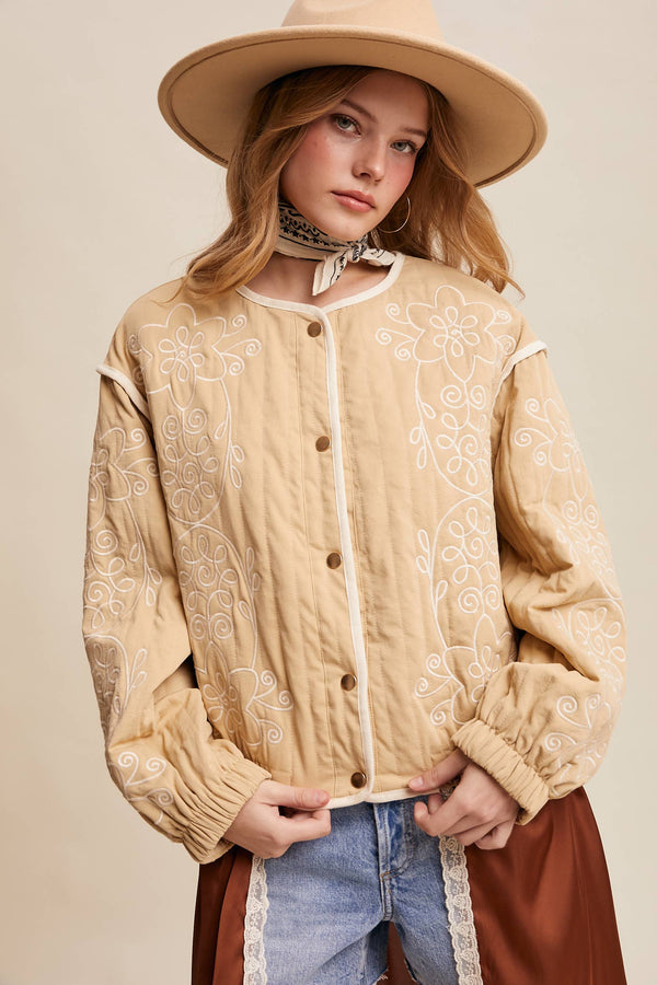 Embroidered Quilted Western Jacket
