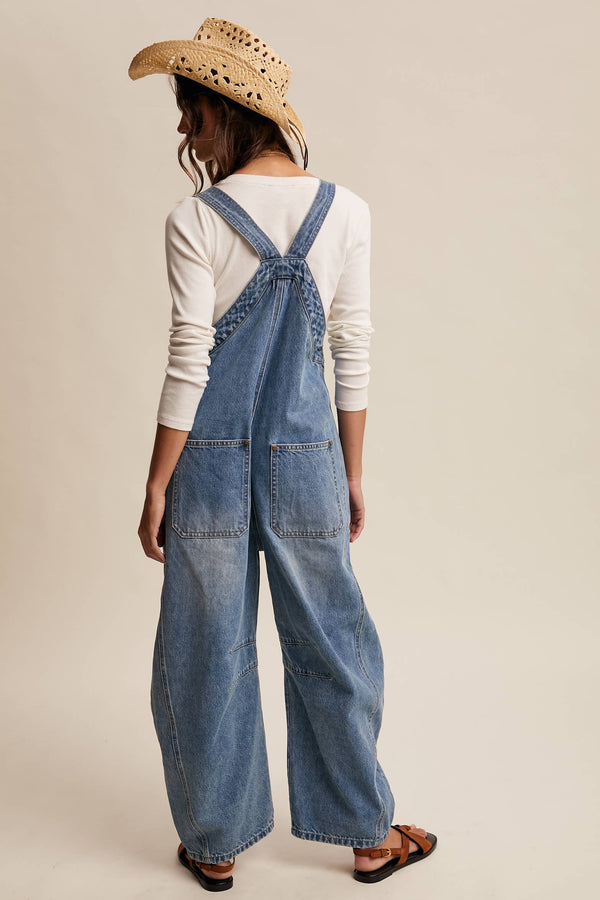 Listicle LA Wide-Leg Denim Overalls