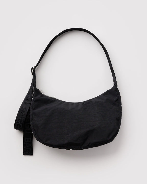Medium Crescent Nylon Bag - Black Studs