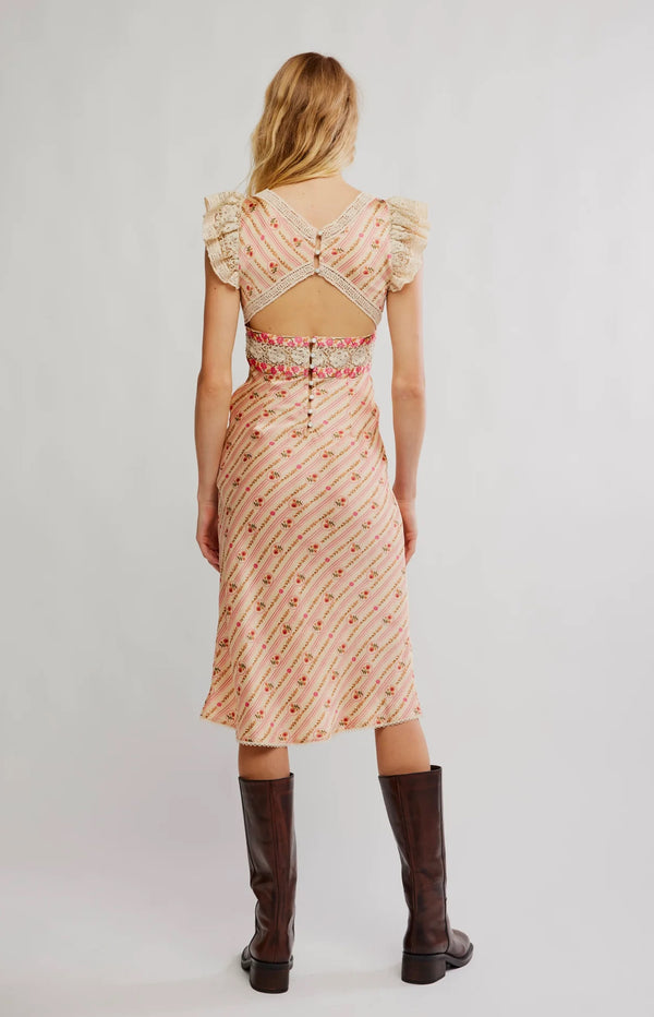 free people bel air midi dress Free People Women's Cherish Printed Midi Dress, Ivory, 6, Cotton
