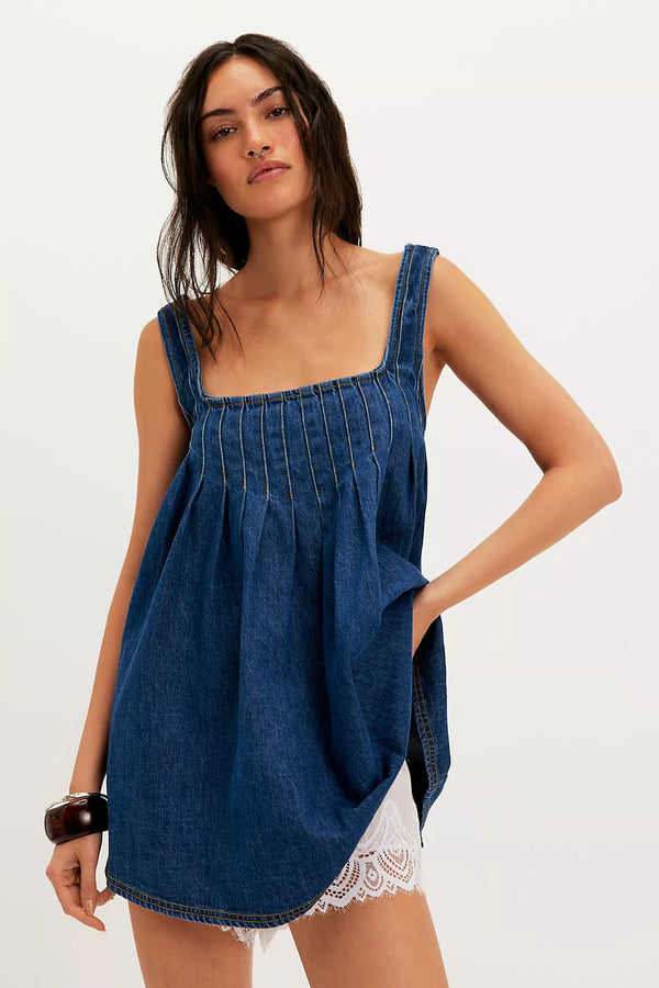 Katie Denim Tunic - Deep Wash