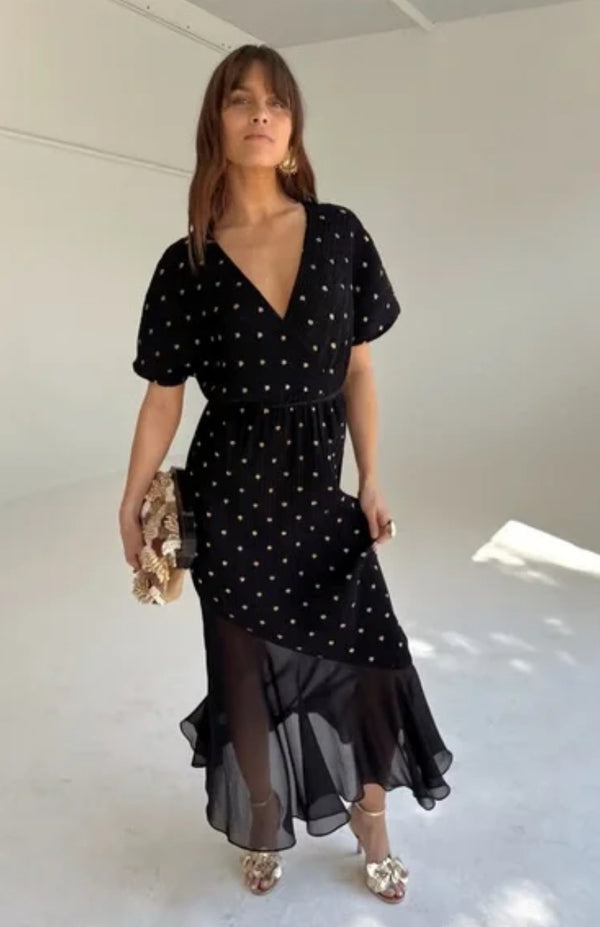 Never Fully Dressed UK - Plisse Fifi Dress - Black