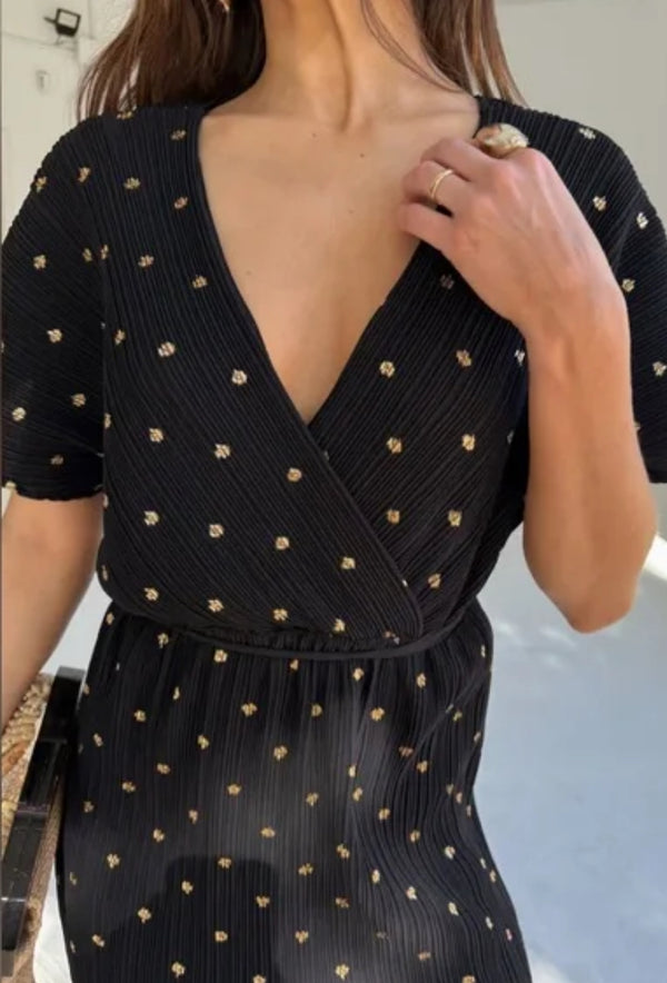 Never Fully Dressed UK - Plisse Fifi Dress - Black