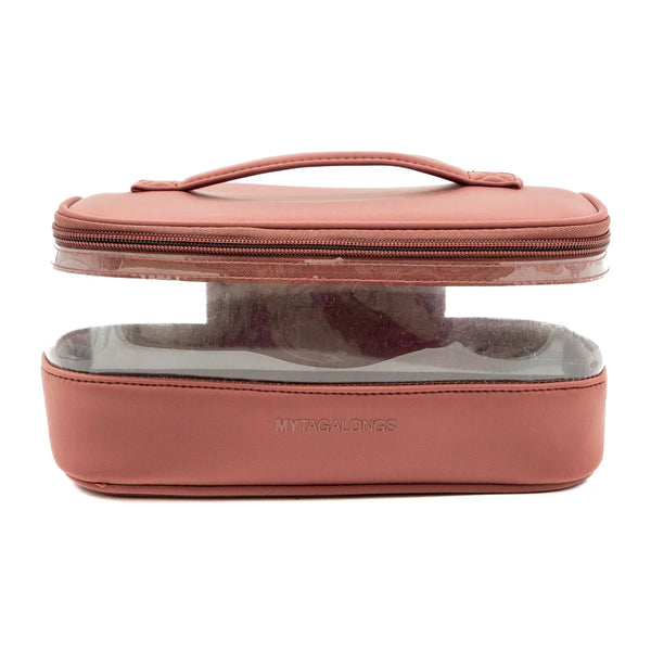 MYTAGALONGS CLEAR TRAIN CASE - Desert Rose