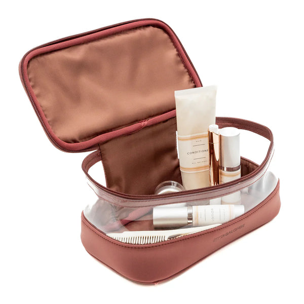 MYTAGALONGS CLEAR TRAIN CASE - Desert Rose