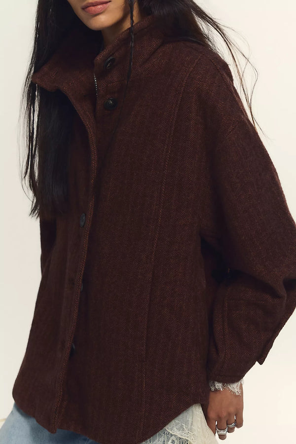 Free People - Beau Cocoon Coat - Brown Mix