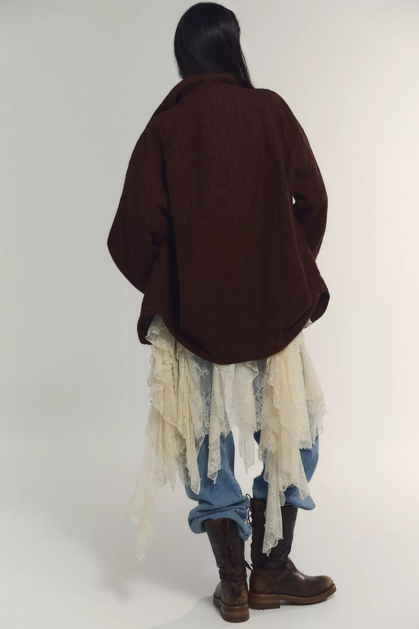 Free People - Beau Cocoon Coat - Brown Mix