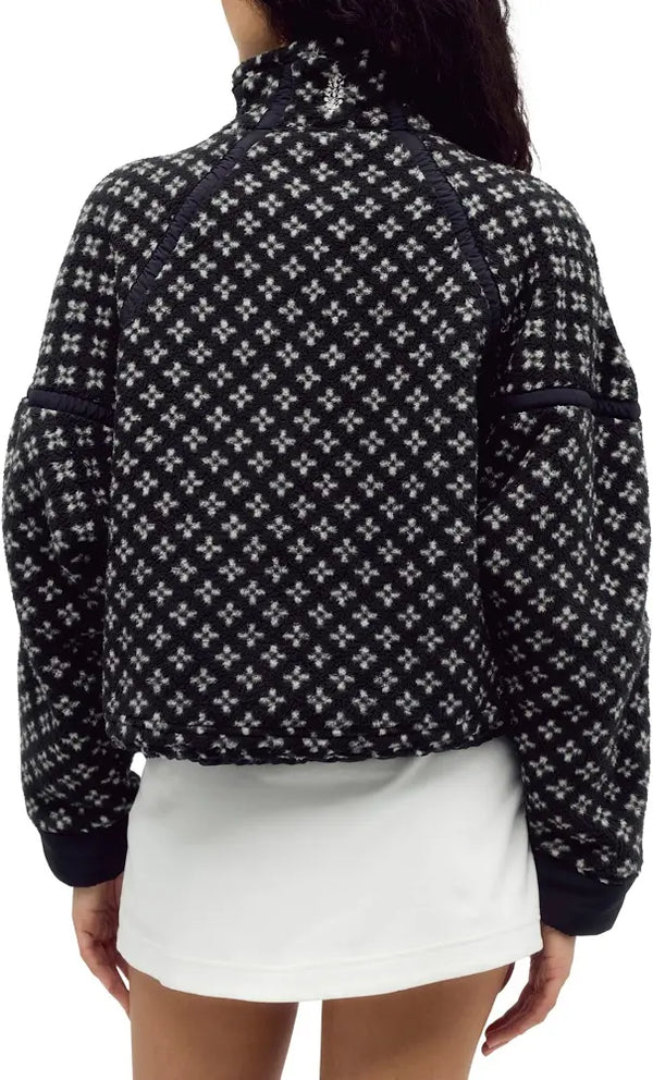Free People Mountain High Printed Half Zip Fleece - Birdseye