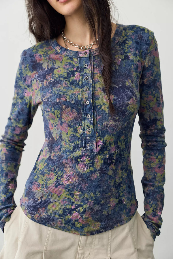 Free People Jamie Printed Henley
