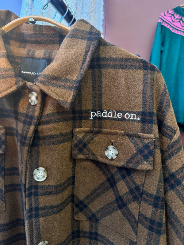 The Lake Shacket - Fireside - Camel Black Tartan