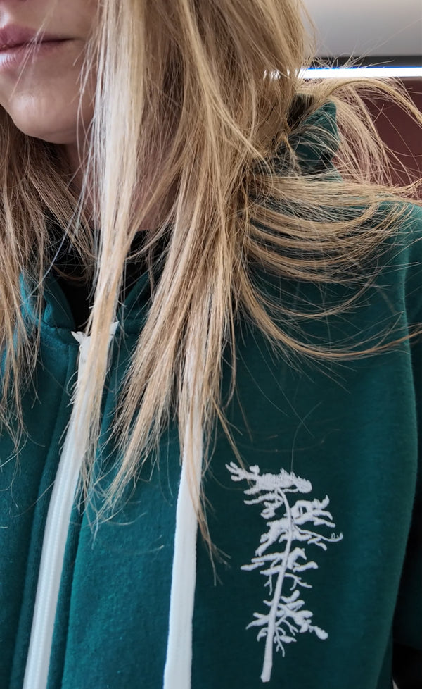 The Dockside Long Zip Hoodie - Emerald Green  - She paddled her own canoe.