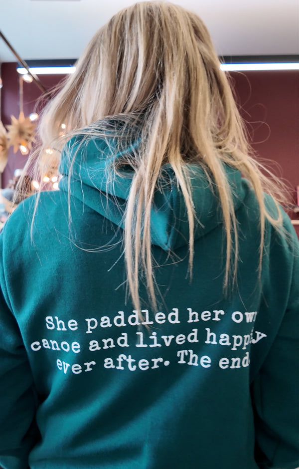 The Dockside Long Zip Hoodie - Emerald Green  - She paddled her own canoe.
