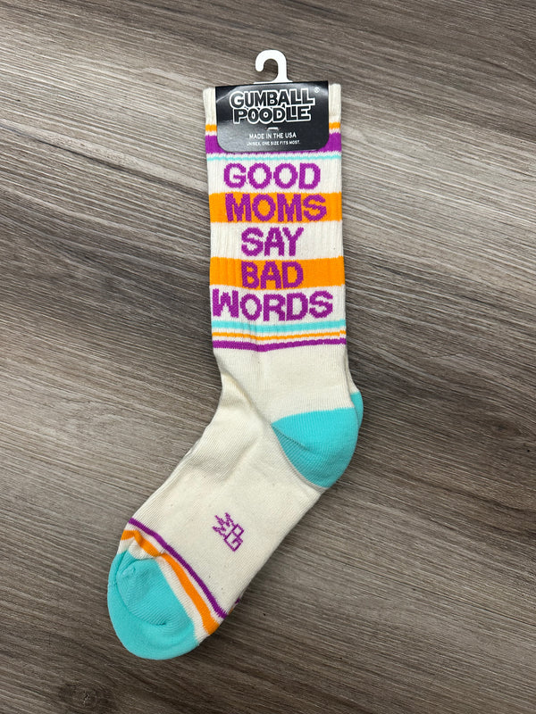 Good Moms Say Bad Words Gym Crew Socks
