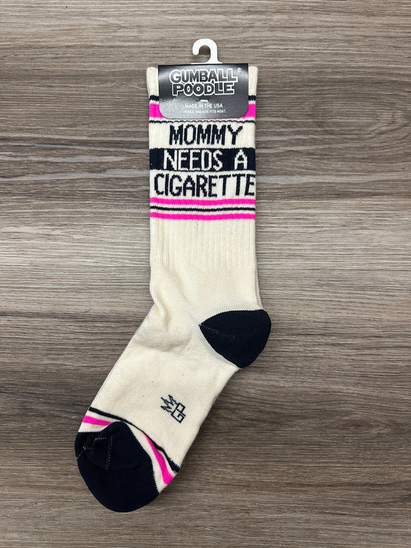 Mommy Needs A Cigarette Gym Crew Socks