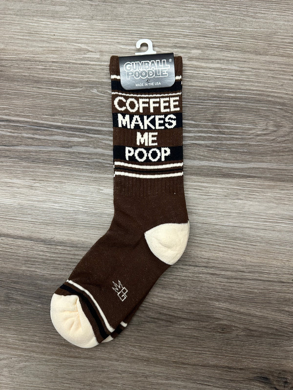 Coffee Make Me Poop Gym Crew Socks