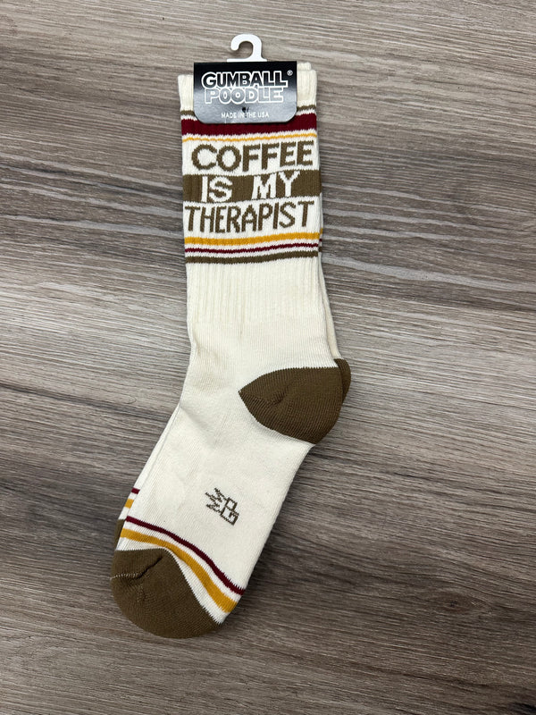 Coffee Is My Therapist Gym Crew Socks