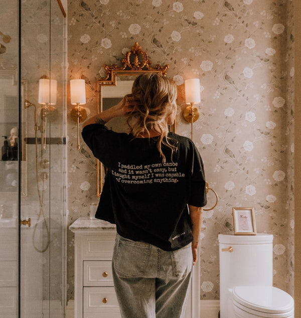 The Weekender Boxy Tee - Canoe-Overcome Anything - Black
