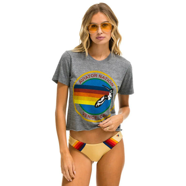 Aviator Nation Boyfriend Tee - Heather Grey