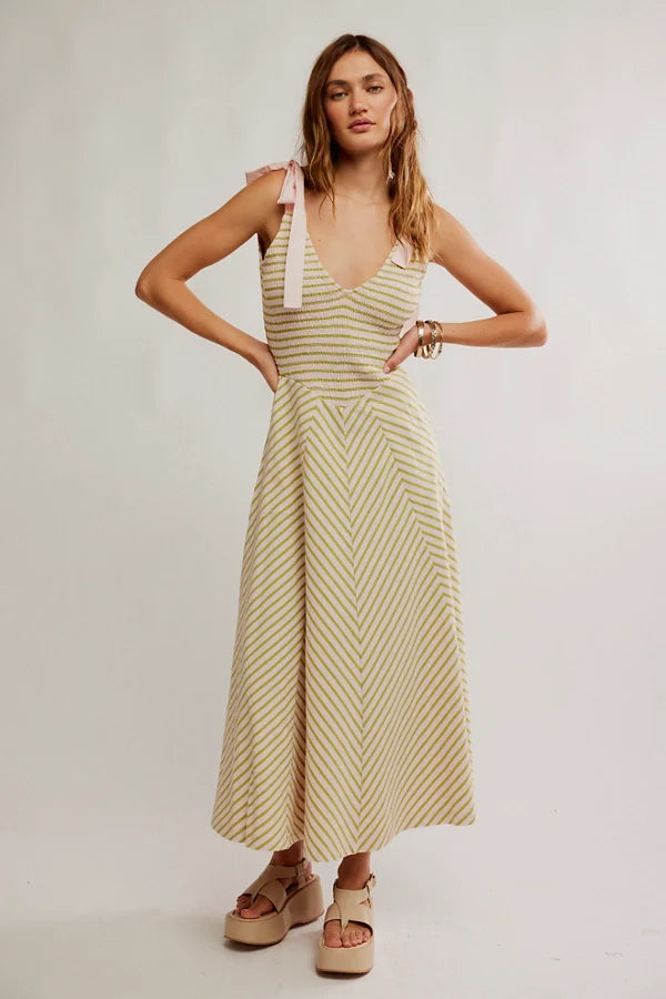 Free People - Pink Cecelia Midi Dress