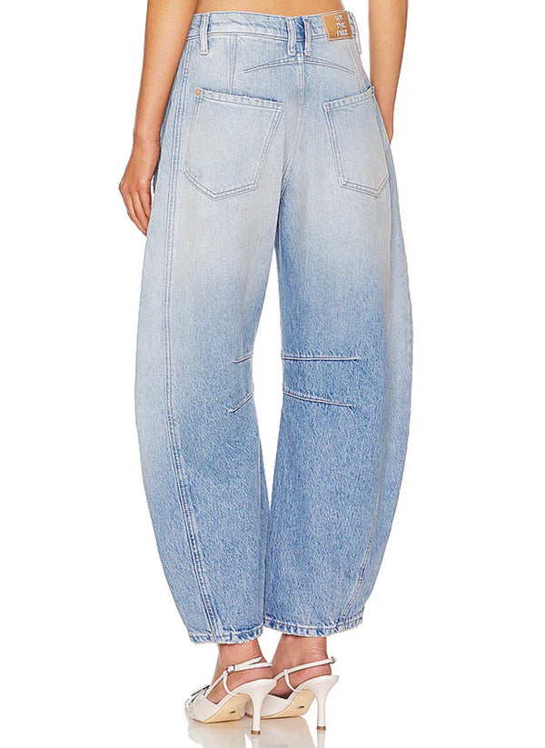 Good Luck Barrel Jeans - Barnyard Blue - Mid- Rise - Ripped