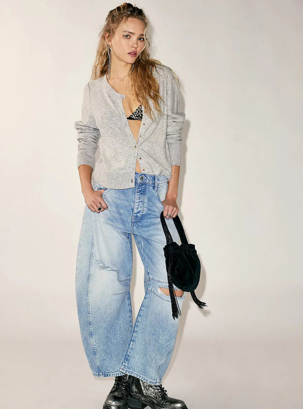 Good Luck Barrel Jeans - Barnyard Blue - Mid- Rise - Ripped