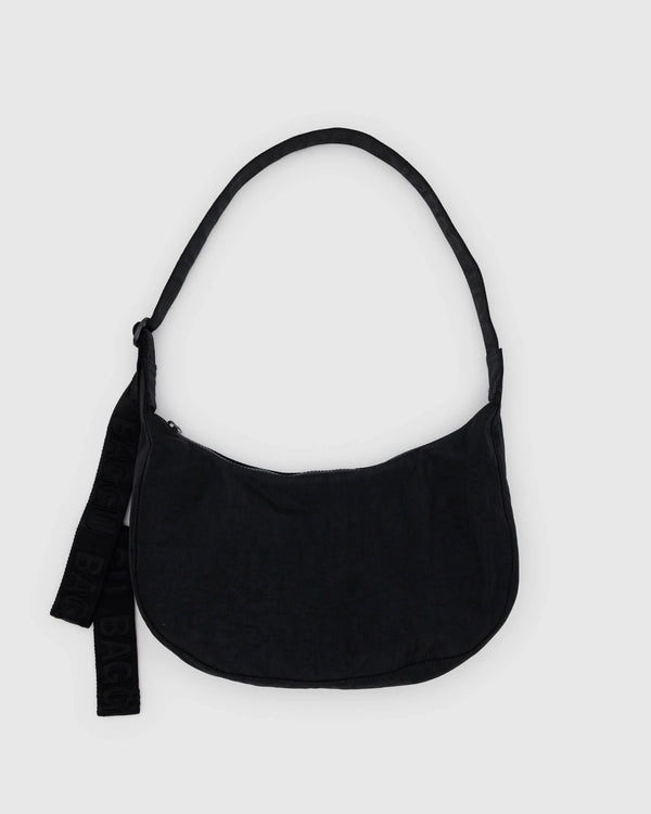 Medium Crescent Nylon Bag - Black