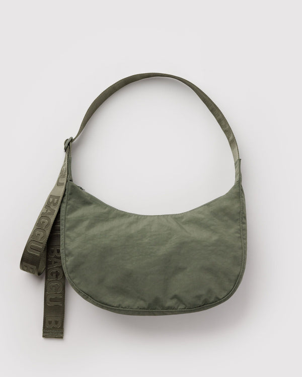 Medium Crescent Nylon Bag - Casper Green