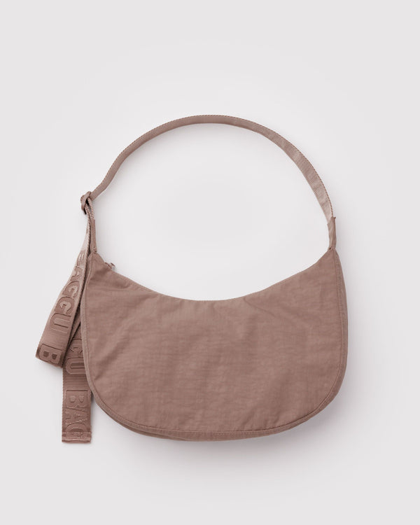 Medium Crescent Nylon Bag - Toasted Almond