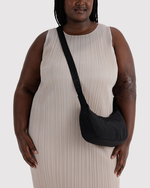 Small Crescent Nylon Bag - Black