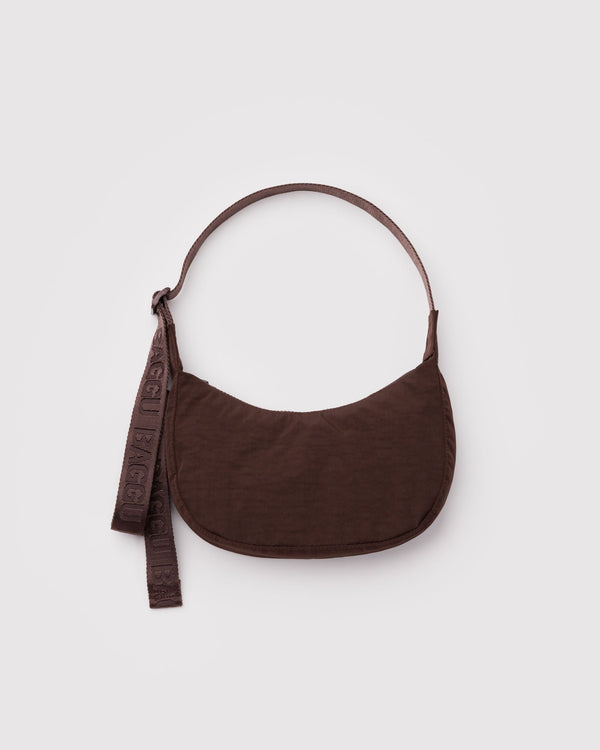 Small Crescent Nylon Bag - Coffee