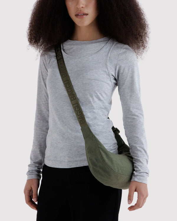 Small Crescent Nylon Bag - Casper Green