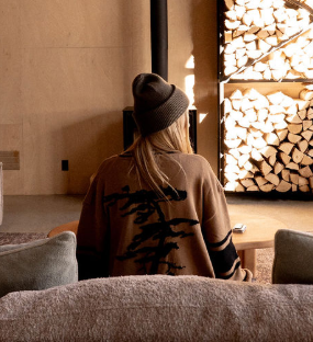 Lonely Pine Knit Cardi- Honey & Black - 100% Cotton