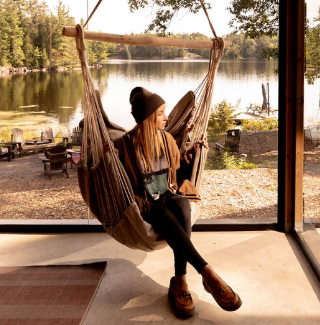 Lonely Pine Knit Cardi- Honey & Black - 100% Cotton