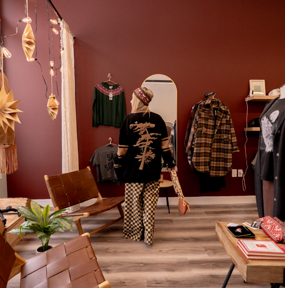 Lonely Pine Knit Cardi- Black (Tree is honey brown)