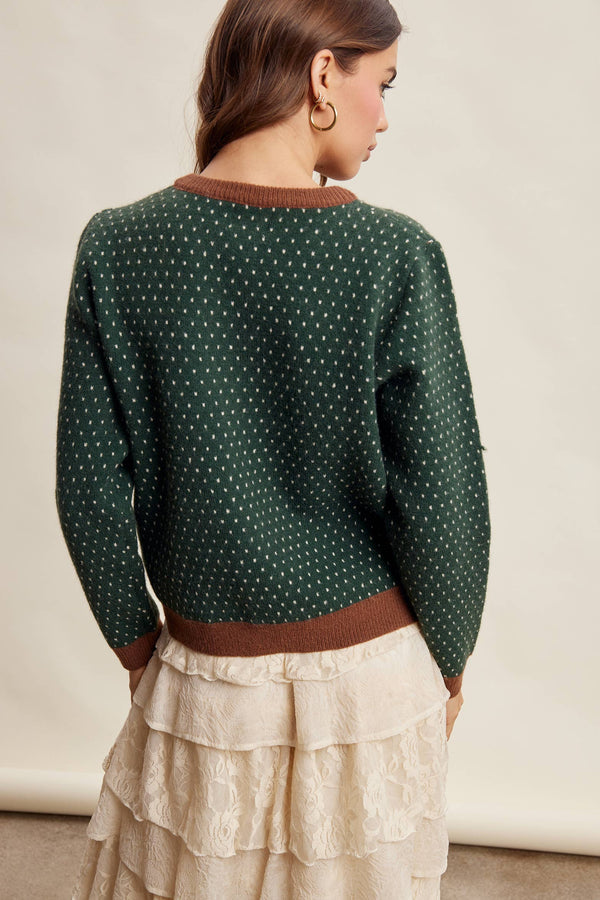 Rose Motif Knit Cardigan