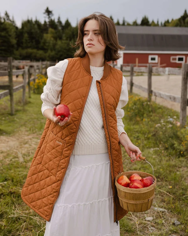 Mernini Long Liner Vest - Caramel