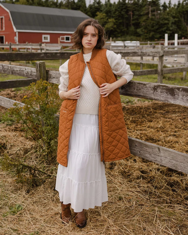 Mernini Long Liner Vest - Caramel