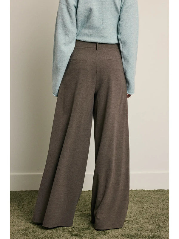 Classic Tailored Wide Leg Pant Charcoal Grey