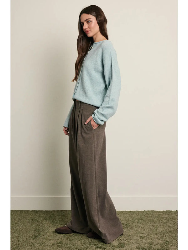 Classic Tailored Wide Leg Pant Charcoal Grey
