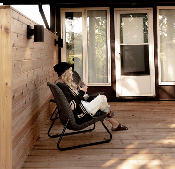 Dockside Knit Cardi -  Black with Sand Paddles